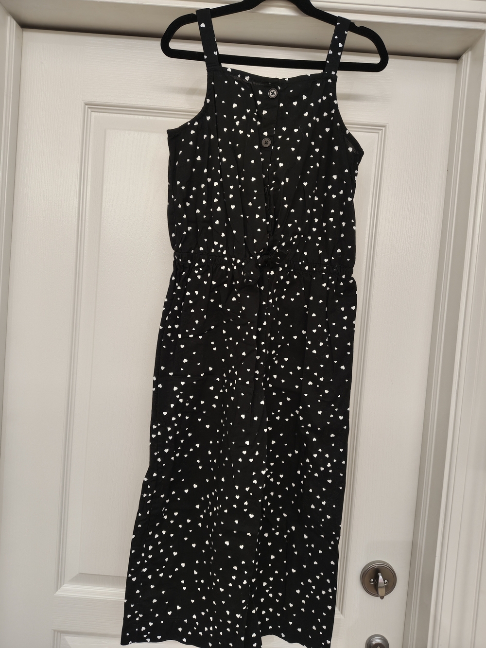 OshKosh B'gosh Black Jumpsuit with White Heart Print